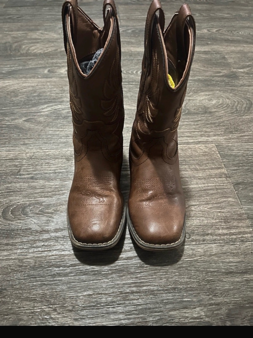Kids Brown Cowboy Pull-On Boots - Classic Western Style